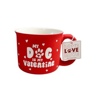 NEW Sunday Morning Ceramics MY DOG IS MY VALENTINE Double Sided Soft Touch Mug